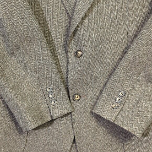 Patagonia VTG Sports Coat Men's 44R Brown Half Lined Herringbone Tweed Stretch - Picture 14 of 16